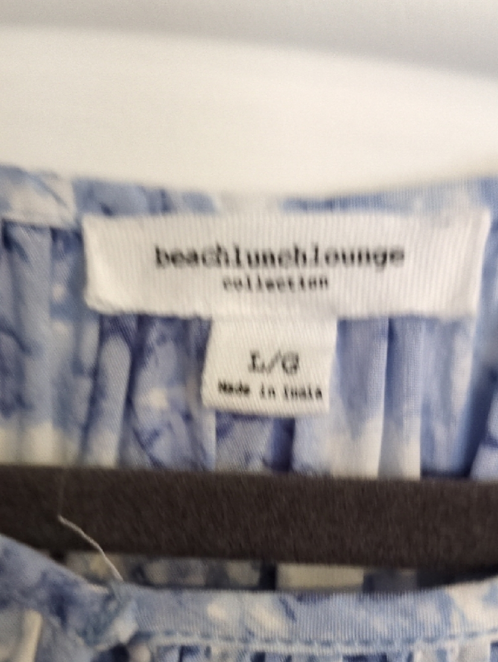 beachlunchlounge Blue and White Printed Peasant Tunic - Picture 3 of 6